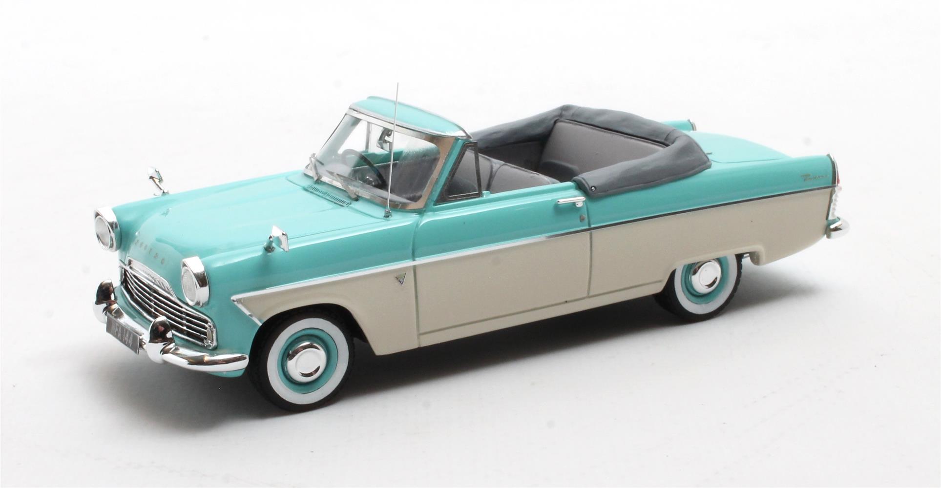 Ford Zodiac Mk.II 206E Cabriolet 1958-1962 Turquoise/Wit - 1:43